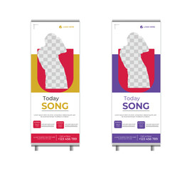 Two Color Roll-up Banner Design and editable, vector file