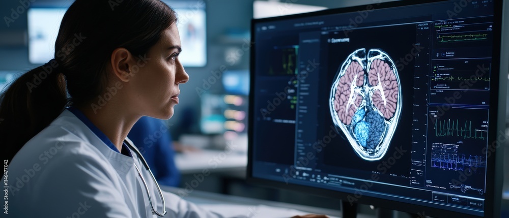 Poster a holographic diagnostic display showcasing cross-sections of a patient organ for real-time analysis