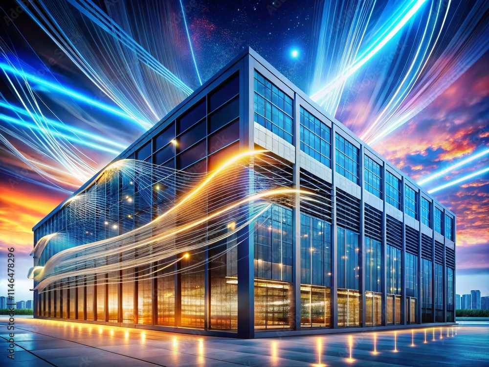Poster cloud computing architecture: serverless, data center, network, infrastructure, scalability, virtual