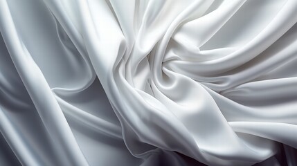 Obraz premium Elegant White Fabric with Subtle Wrinkles and Soft Flowing Texture, Perfect for Backgrounds and Textiles in Fashion and Design Projects
