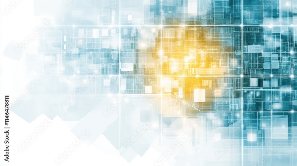 Poster abstract technological network digital data visualization