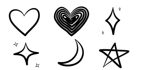 mix doodles handdrawn shape with calligraphy swirl style