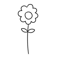 hand drawn flat design simple flower outline