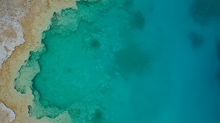 Aerial View of Turquoise Spring and Mineral Deposits