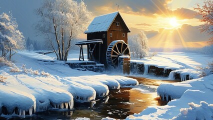 house in the snow