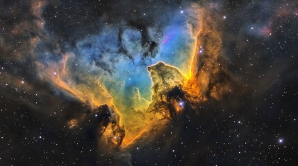 Fototapeta premium Stunning Colorful Nebula Cosmic Wonder Depths Stars Universe