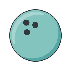 Simple bowling ball vector illustration, bowling balll vector in flat-line art style perfect for sport project needed