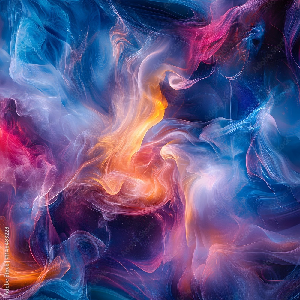 Poster dynamic colorful swirls abstract art digital creation vibrant environment close-up viewpoint artisti