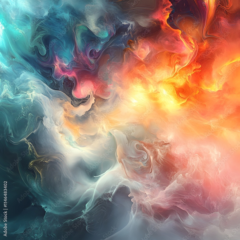 Poster dynamic abstract energy swirls digital art colorful vortex vibrant environment high-resolution viewp