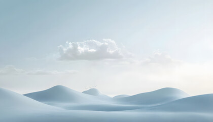 Serene Winter Landscape Under A Cloudy Sky