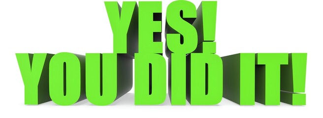 Yes! You Did It!, 3d text