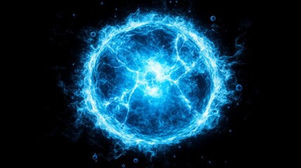 Obraz premium Celestial Energy Orb A Glowing Blue Plasma Sphere