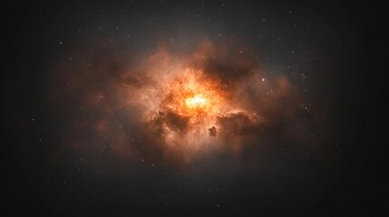 Fototapeta premium Celestial Inferno A Cosmic Nebula's Fiery Heart