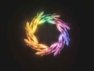 Interlocked glow symbolizing equality abstract art digital creation dark background conceptual representation