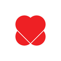 Heart, love, romance or valentine's day red vector icon for apps and websites