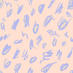 Pattern with scribbles, Vector, isolated, hand draw with texture. Nice pastel colors perfect for background.