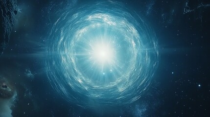 Obraz premium Celestial Vortex A Cosmic Energy Burst in Deep Space