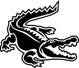 crocodile character Silhouette icon design Minimal style hand drawn