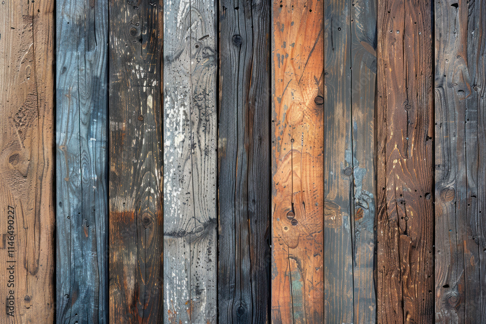 Poster various shades and textures of weathered wooden planks create a rustic backdrop perfect for decorati