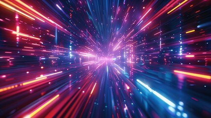 Fototapeta premium Abstract neon lines creating a sense of speed