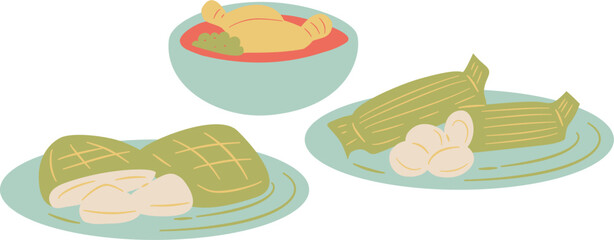 celebrating islamic eventful days, group of festive dinner food, kumpulan makanan berat