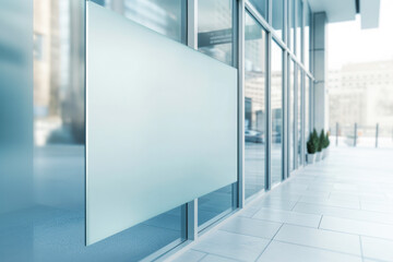 Obraz premium Modern glass architecture highlights urban design in a busy city environment