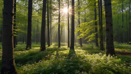 Obraz premium morning in the forest