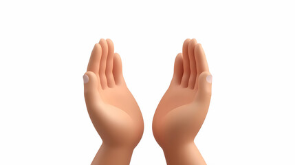 Obraz premium 3D Cartoon Hands Open Upward