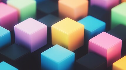 Obraz premium Colorful Cubes Abstract Geometric Pattern Design