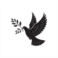 Fototapeta premium peace bird silhouette vector logo design