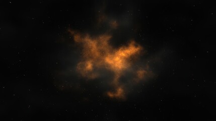 Fototapeta premium Cosmic Nebula Firestorm Celestial Orange Glow in Dark Space