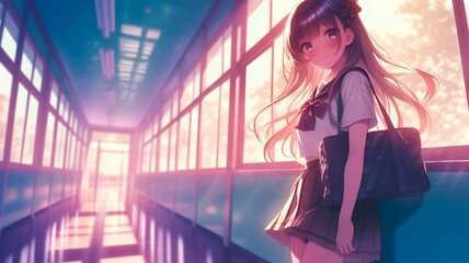 アニメ調の日本人美少女の様々なシーン_表情