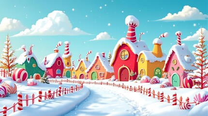 Whoville Fantasy Christmas Photo Backdrop