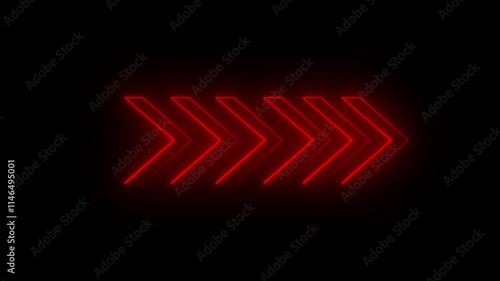 Poster black background, glowing neon arrow direction on neon arrow sign animation arrow swipe animation fl