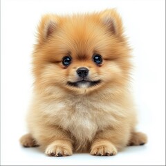 Obraz premium Pomeranian puppy Dog on white background