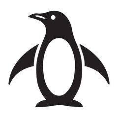 simple flat penguin icon illustration vector