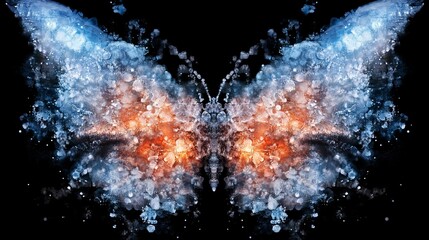 Crystalline Butterfly A Fusion of Ice and Fire