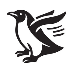 simple flat penguin icon illustration vector