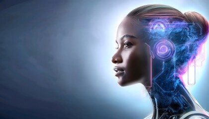 Future Consumer and technology concept: AI-generated art, machine and human creativity fusion.