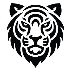 vector silhouette hungry tiger head design