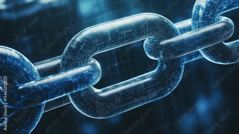 Poster digital chain link secure data network technology