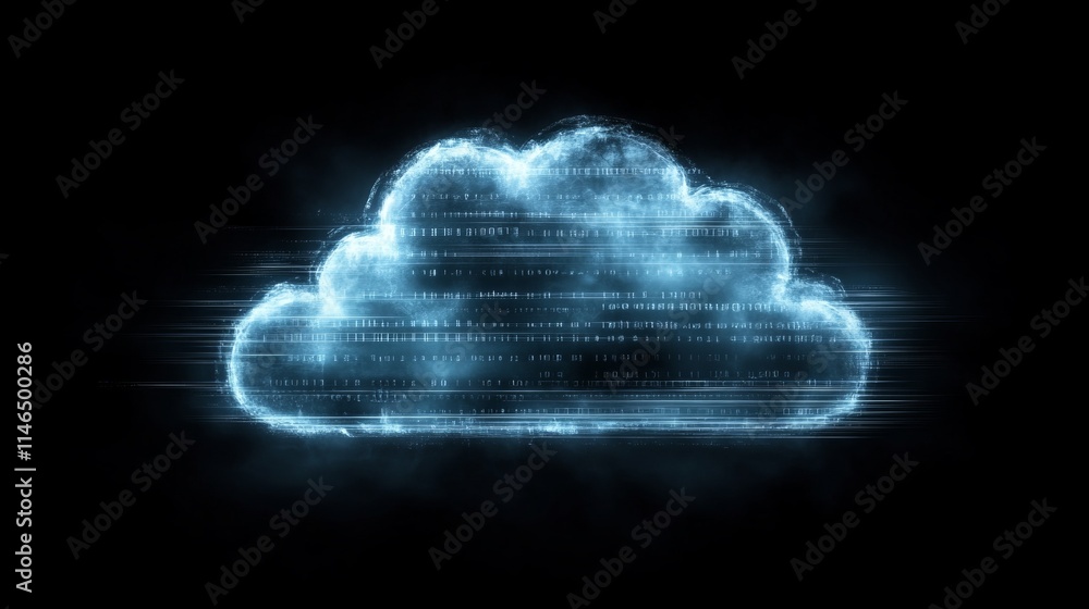 Poster digital cloud computing data storage network system