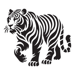 vector silhouette hungry tiger head design