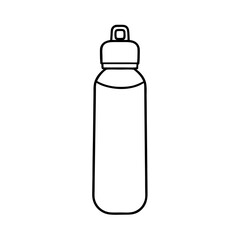 Reusable Water Bottle Line Art on White Background