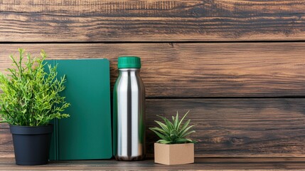 Eco-friendly Office Supplies and Decor Setup