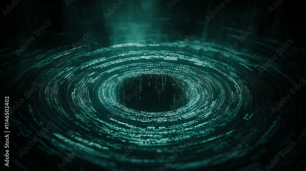 Poster digital vortex abstract data stream visualization