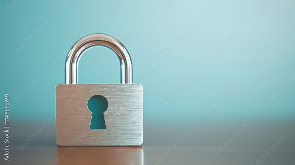 Poster abstract padlock representation on a minimal background