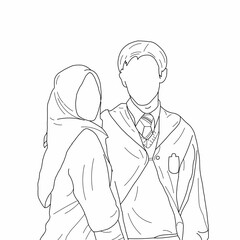 sketch of a couple