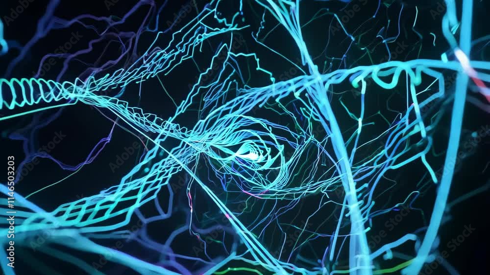Leinwandbilder vibrant light trails create mesmerizing patterns in a dark tunnel environment