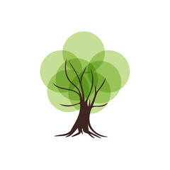 Obraz premium Simple tree icon, tree logo vector on white background.